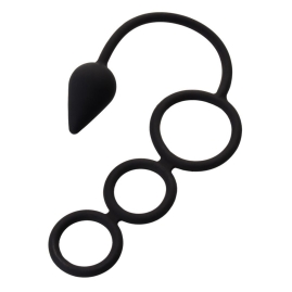 Эрекционные кольца с анальной пробкой Drop S-size